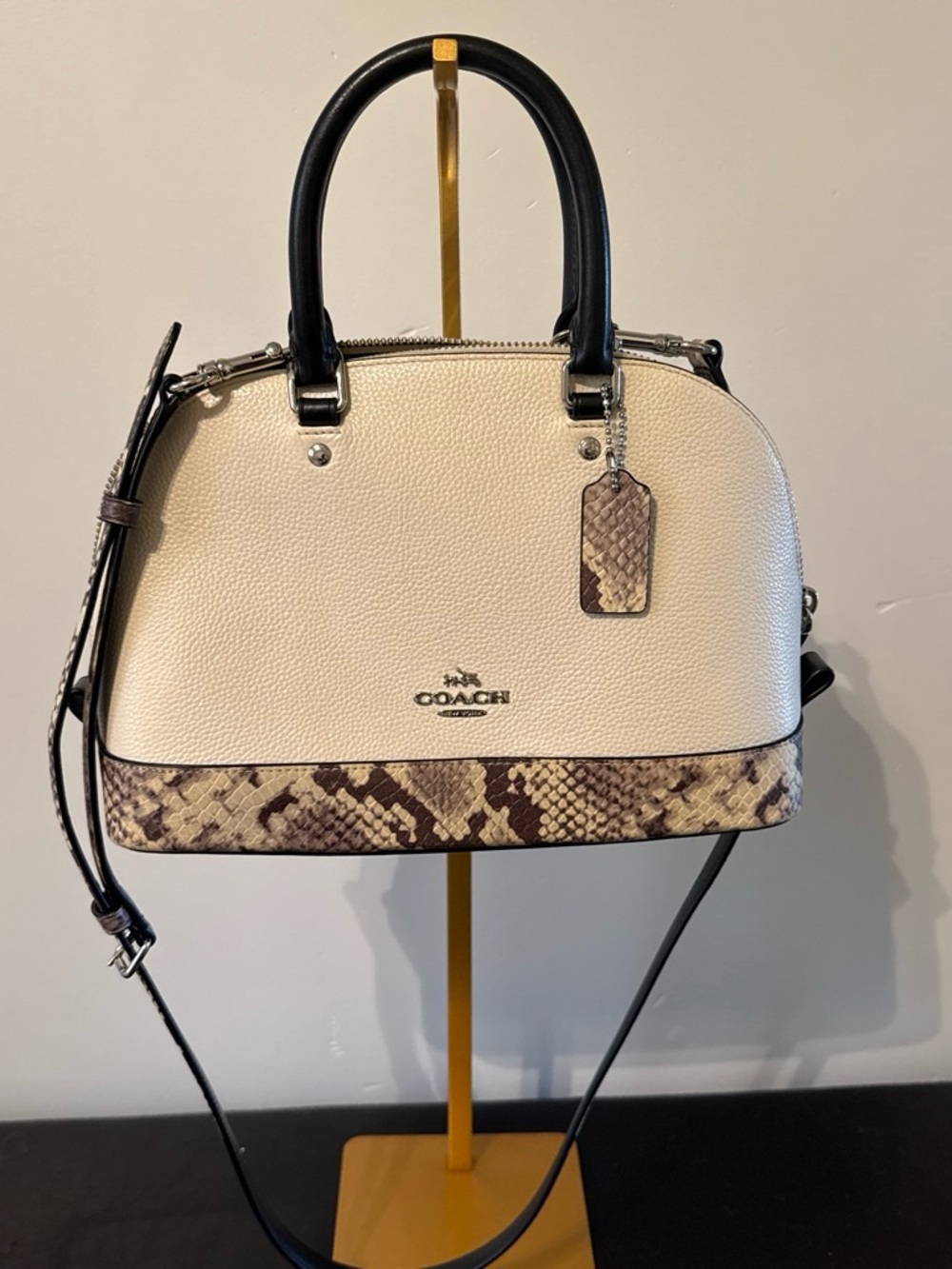 Coach Sierra Mini Satchel with Snake Embossed Leather Trim